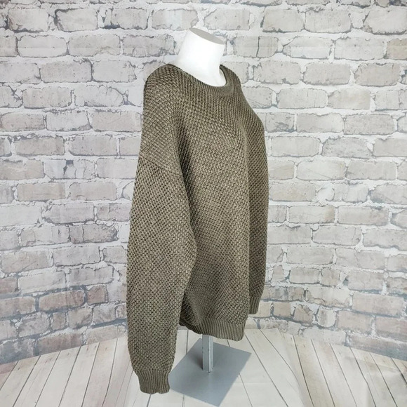 Vintage 80s Northern Elements Oversized Shaker Sweater Olive Green  Men's XL - Picture 6 of 13